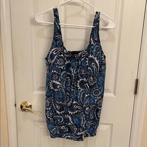 Elegant Blue Paisley Swim Tank